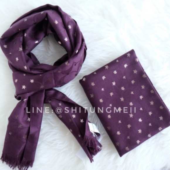 Coach Accessories - New Coach Star Foil Print Sgntre Wrap Scarf Shawl